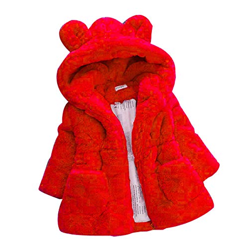 6 Meses-6 años Ropa para bebés, niñas Abrigo con Capucha Infantil Chaqueta Niña Niños Invierno Abrigo Grueso Grueso Capa Chica Sudadera con Capucha Chaqueta Ropa de Abrigo (4-5 años, Rojo)