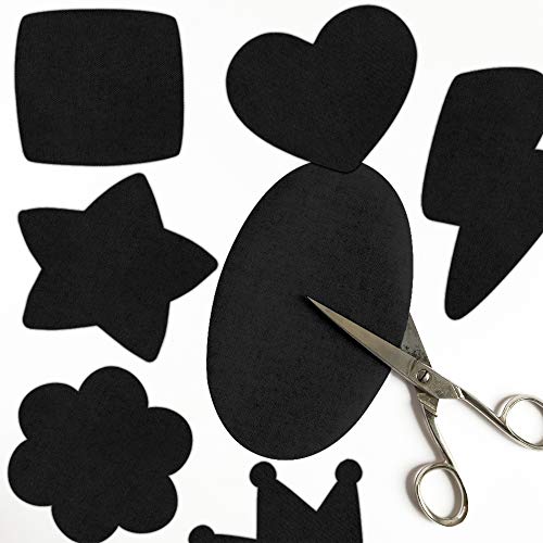 6 rodilleras color Negro termoadhesivas de plancha. Coderas para proteger tu ropa y reparación de pantalones, chaquetas, jerseys, camisas. 16 x 10 cm. RP7