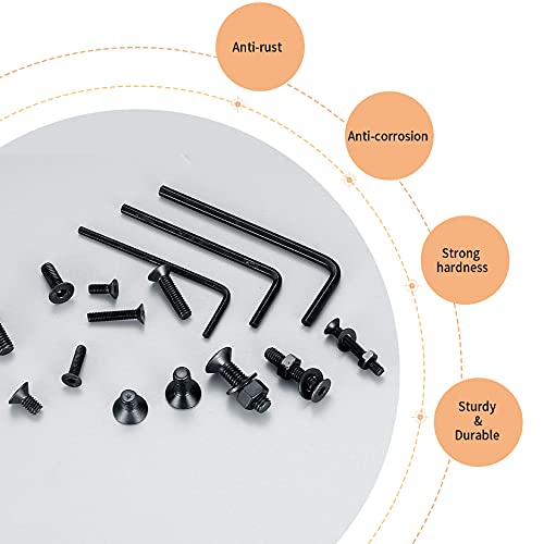 600 tornillos de cabeza plana hexagonal y tornillos de tuerca avellanados, M3 M4 M5 tuercas y arandelas kit surtido de tornillos de máquina con llave Allen