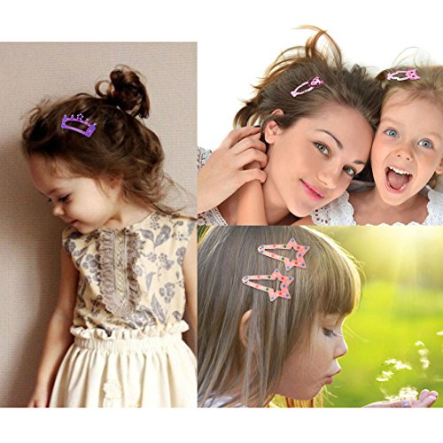 60pcs Pinza de Pelo, PAMIYO Metal Multicolor Pelo Horquillas Diseño de Dibujos Animados Y Fruta Accesorios Cabello para Niñas Infantiles