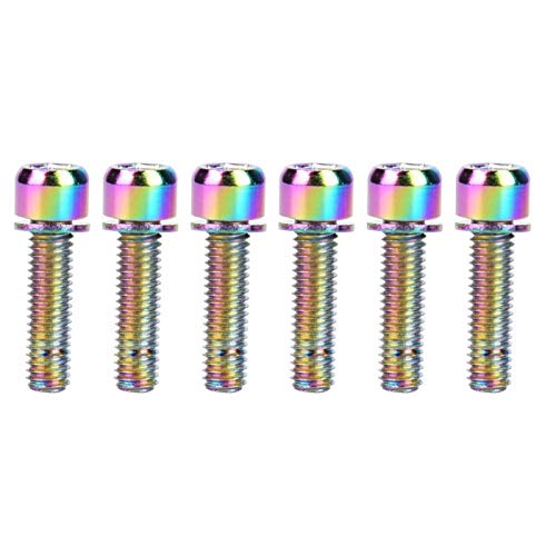 6Pcs M5x25mm Tornillos de cabeza hueca hexagonal Tornillo de soporte de botella de bicicleta de aleación de titanio Accesorio de bicicleta(Colores)