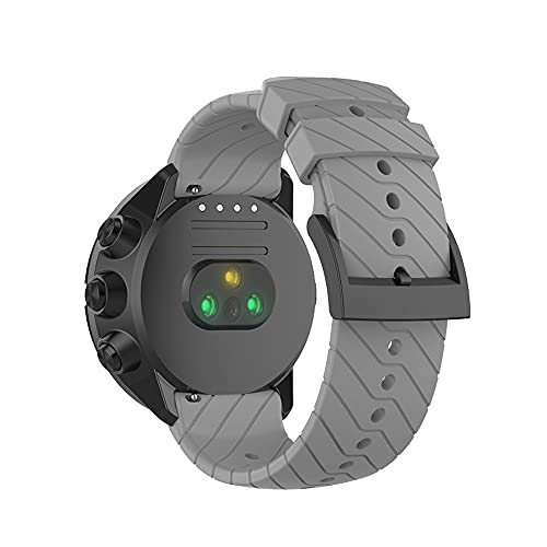 7 colores opcionales 24mm suave silicona reloj pulsera pulsera correa reemplazo piezas para suunto 7 9 baro D5 espartano, gris,