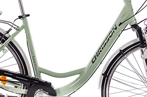 71,12 cm pulgadas LUXUS ALU CITY BIKE bicicleta DAMENRAD CHRISSON RELAXIA 1,0 con 6 velocidades color verde