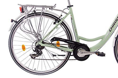 71,12 cm pulgadas LUXUS ALU CITY BIKE bicicleta DAMENRAD CHRISSON RELAXIA 1,0 con 6 velocidades color verde