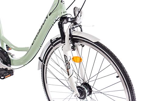 71,12 cm pulgadas LUXUS ALU CITY BIKE bicicleta DAMENRAD CHRISSON RELAXIA 1,0 con 6 velocidades color verde