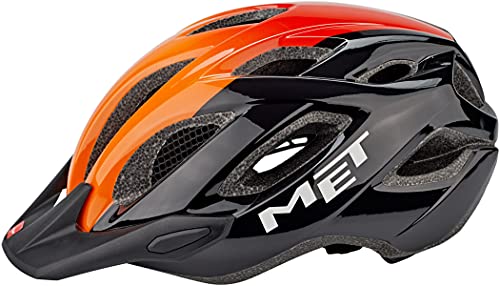 730070var - Casco de Bicicleta Crossover Color Negro/Naranja Talla 60-64