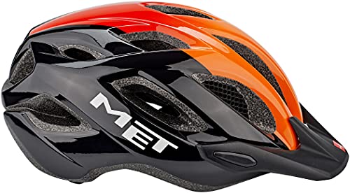 730070var - Casco de Bicicleta Crossover Color Negro/Naranja Talla 60-64