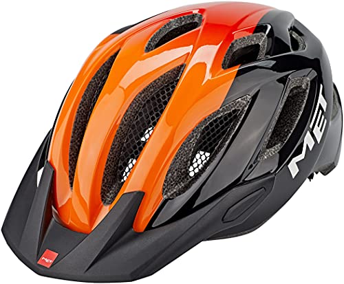 730070var - Casco de Bicicleta Crossover Color Negro/Naranja Talla 60-64
