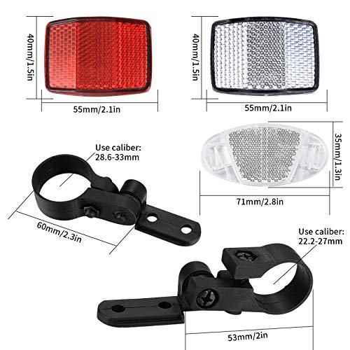 8 Piezas Reflector de Bicicleta Delantero y Trasero, Soporte de Reflector de Rueda de Bicicleta, Cinta Reflectante Accesorios de Bicicleta para Ruedas de Bicicleta de Montaña