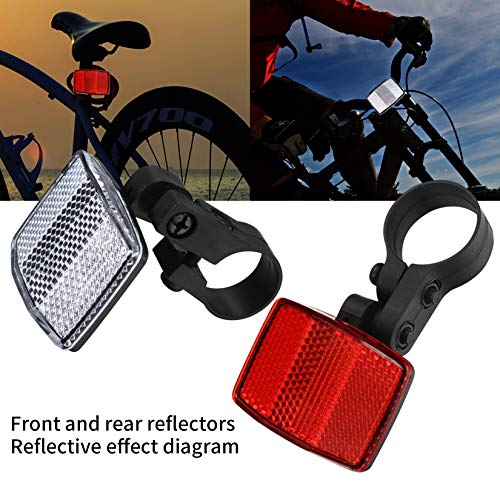 8 Piezas Reflector de Bicicleta Delantero y Trasero, Soporte de Reflector de Rueda de Bicicleta, Cinta Reflectante Accesorios de Bicicleta para Ruedas de Bicicleta de Montaña