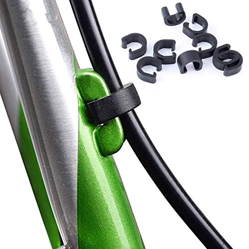 80 Piezas Hebilla Tubo C Bicicleta de LíNea Hebilla Abrazadera Tubo Cable Freno Bicicleta C-Clips Hebilla Bicicleta PláStico para Bicicletas de MontañA para Fijar Cables de Freno y Cables de Cambio