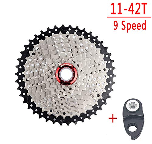 9 marchas 11-32T 11-36T 11-40T 11-42T 11-46T 11-50T MTB cassette Relación de transmisión de 9 velocidades y piñón para bicicleta de montaña, MTB, BMX, SRAM Shimano Sunrace, 9 velocidades, 42 T.