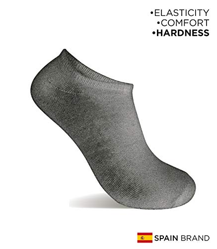 9 Pares Calcetines cortos Mujer hombre - calcetines tobillero unisex - calcetines hombre - calcetines mujer (40-46, Gris invisible)