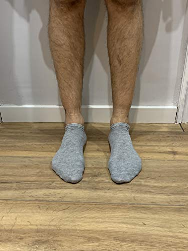9 Pares Calcetines cortos Mujer hombre - calcetines tobillero unisex - calcetines hombre - calcetines mujer (40-46, Gris invisible)