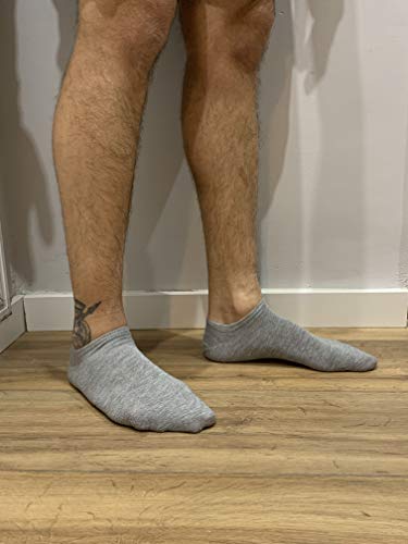 9 Pares Calcetines cortos Mujer hombre - calcetines tobillero unisex - calcetines hombre - calcetines mujer (40-46, Gris invisible)