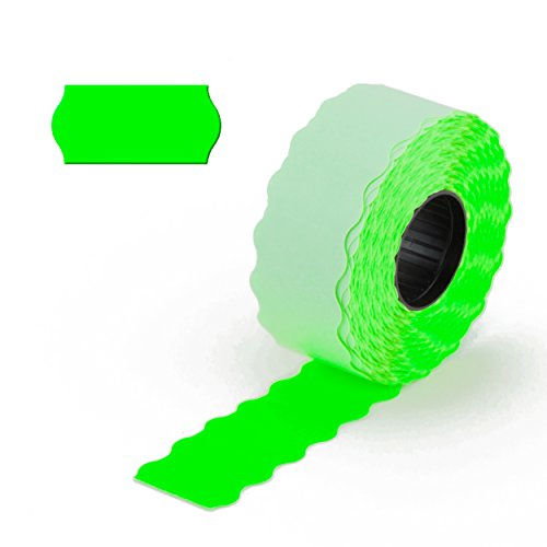 9000 etiquetas leuchtgrün, para – Etiquetadora (1 línea, permanente, 26 x 12 mm, 6 rollos = 9000 etiquetas [E1 de leuchtgrün] de epo52