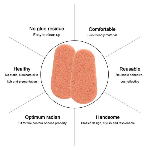 [96 pares] Mwoot Almohadillas de nariz Adhesiva de espuma suave Almohadillas de nariz antideslizantes finas Almohadillas de nariz finas para gafas Gafas de sol (Color de piel)