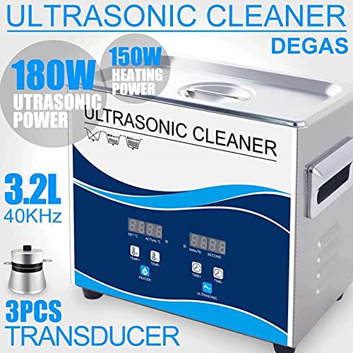 AACXRCR Limpiador ultrasónico 18 0W, 3.2L Máquina de Limpiador de baño Ultra Sonic con calefacción, para Joyas, Vidrio, grabación, Piezas de Bicicleta, Placa de Circuito