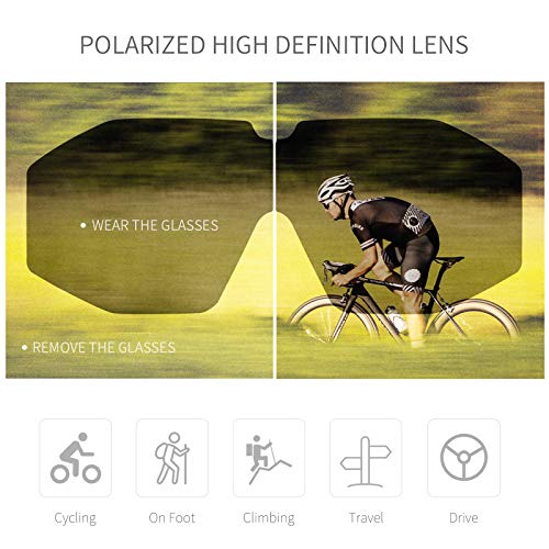 AALK Gafas de ciclismo fotocromáticas polarizadas UV400 protección TR90 marco completo bicicleta carretera deportes gafas de sol para hombres mujeres Mtb seguridad gafas