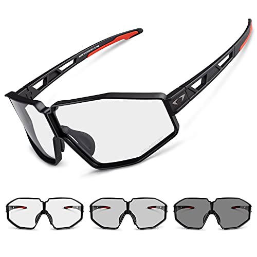 AALK Gafas de ciclismo fotocromáticas polarizadas UV400 protección TR90 marco completo bicicleta carretera deportes gafas de sol para hombres mujeres Mtb seguridad gafas