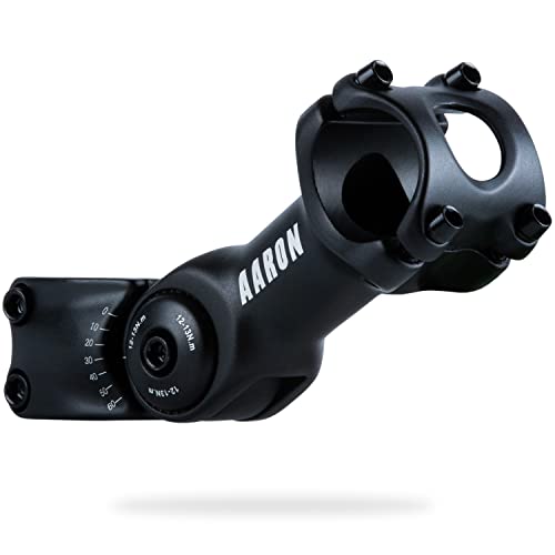 AARON Flex Bike Stem - Potencia de manillar ajustable en altura - potencia para una postura sentada ergonómica - elevador de manillar de bicicleta adecuado para bicicleta de trekking, de ciudad, negro