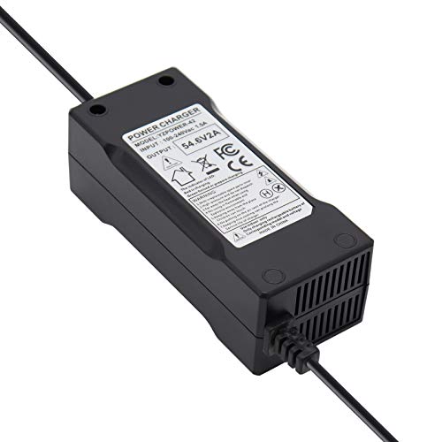 Abakoo Cargador de litio de 48 V, adaptador de 54,6 V, 2 A, para ciclomotor eléctrico de 48 V, batería 13S con conector Prong en línea de 3 pines/3 pines.