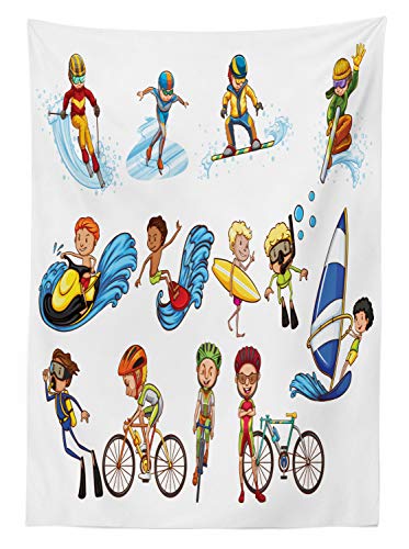 ABAKUHAUS Deportes Mantele, Surf Ciclismo, Fácil de Limpiar Colores Firmes y Durables Lavable Personalizado, 140 x 200 cm, Multicolor