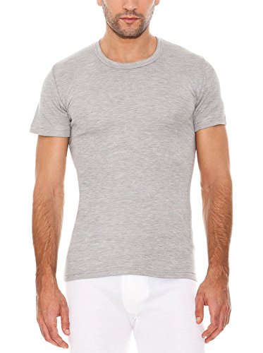 ABANDERADO Camiseta Termal Manga Corta Cuello Redondo de Fibra acrílica térmica, Gris, M para Hombre