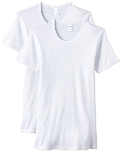 ABANDERADO CLÁSICO, Camiseta Algodón De Manga Corta Hombre, Blanco, 52/L (pack de 2 unidades)