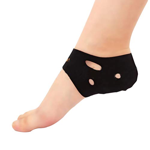 Abaodam 4pcs Terapia Fascitis Plantar Envoltura Talón Dolor Pie Arco Soporte Tobillo Talón Protector Plantilla Ortotica (Negro)