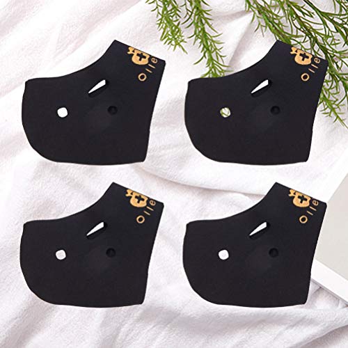 Abaodam 4pcs Terapia Fascitis Plantar Envoltura Talón Dolor Pie Arco Soporte Tobillo Talón Protector Plantilla Ortotica (Negro)