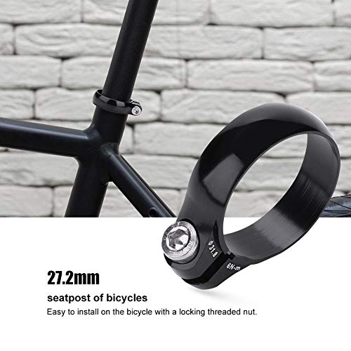 Abrazadera de bicicleta, 2 colores Buen acabado Rígido Duradero Robusto Ligero Bicicleta Abrazadera de perno de bicicleta 31.8 mm para 27.2 Tija de sillín Bicicletas de montaña súper ligeras(Negro)