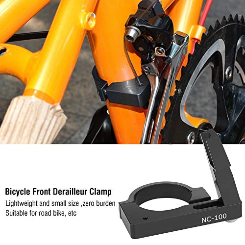 Abrazadera del Cambio Delantero Aleación de Aluminio Adaptador de Cambio de Bicicleta de Carretera Ultraligero Accesorio de reemplazo de Ciclismo Ajustable(Negro)