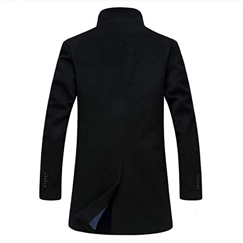 Abrigos de Hombre,Dragon868 Los Hombres de Estilo Simple Foso Outwear Abrigos Largos (Negro,L)