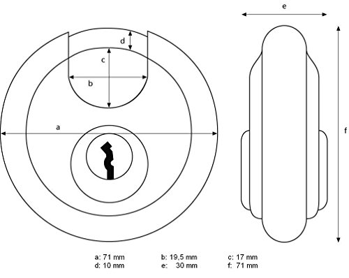 Abus 25/70 - Candado Diskus llave de seguridad 70mm