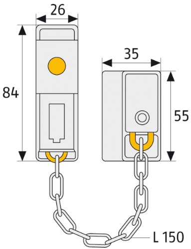 ABUS 39683 - Cadena para puerta con cerrojo (SK79 SB), color plateado