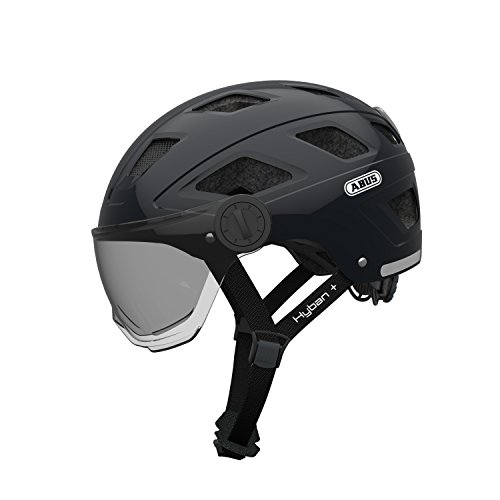 Abus HYBAN+ Smoke Visor Fahrradhelm, Unisex, Negro, M