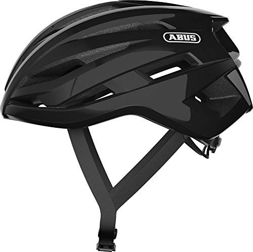 ABUS Shiny Black M Casco, Unisex, Negro (Rojo)