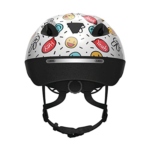 ABUS SMOOTY 2.0 Kleinkinder-und Kinderhelm, Unisex, White Smiley, S