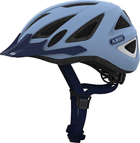 ABUS Touren City Urban – Casco de I V.2.0 LED de luz Pastel Blue 52 – 58 cm