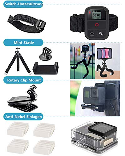 Accesorios GoPro, Cámaras Deportivas para Casco, Soporte Cámara de Acción para GoPro Hero 6/7/8/9 Black, Gopro MAX, dji Osmo Action, APEMAN (70 Piezas)