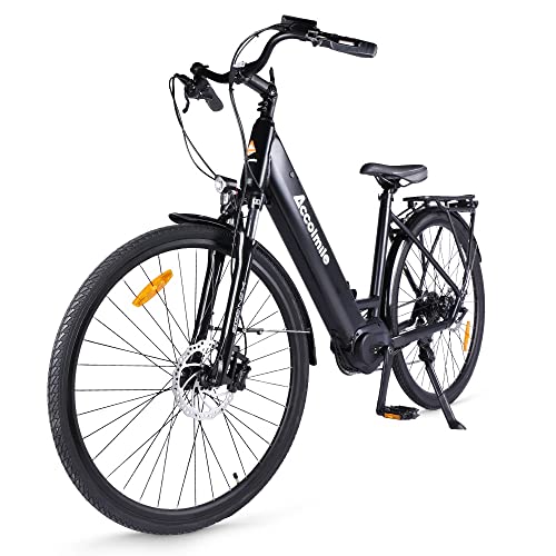 Accolmile Bicicleta Eléctrica 28” 700C, Ebike de Ciudad con 36V 250W Motor de Media Torsión M200, City Bicicleta de Paseo Pedelec, Adultos Unisex, Batería 15Ah 540Wh, Shimano 8 Velocidades