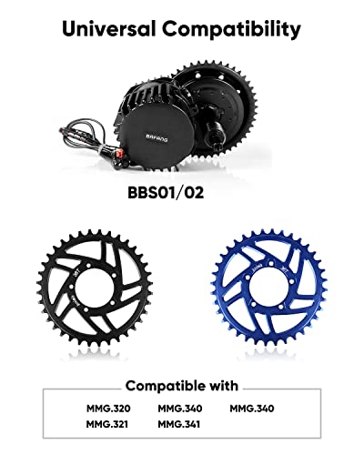Accolmile - Plato de 36T para BBS01 BB02 Mid Drive Kits Narrow Wide Single con 4 tornillos de piñón para bicicleta de carretera, de montaña, BMX, MTB, color azul