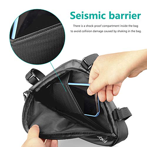 Achort Bolsa de Triángulo para Bicicleta, Bolsa de Almacenamiento para Cuadro de Bicicleta, Bolsa Impermeable para el Tubo Superior de Bicicleta para Equipos de Ciclismo