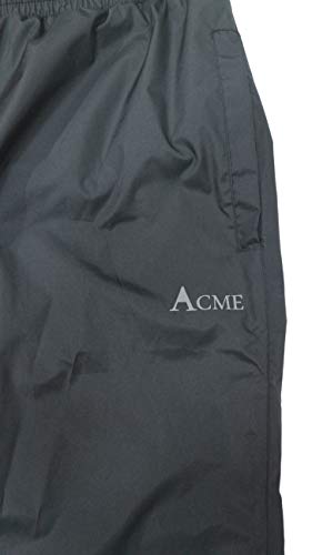 Acme Projects Pantalones para Lluvia, 100% Impermeables, Transpirables, con Costura, 10000 mm / 3000 g (Hombres, medianos, Negros)