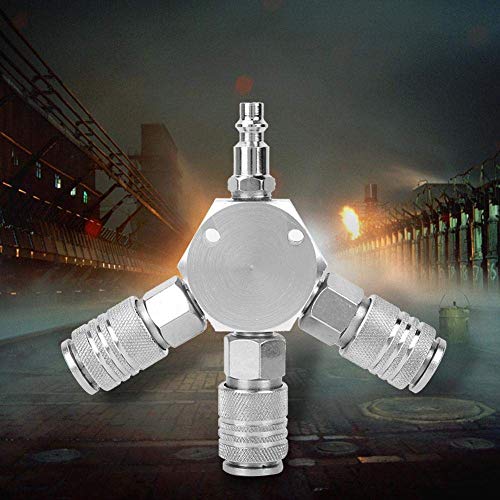 Acoplador Neumático Manifold Manguito de Aire de 3 Maneras Adaptador Splitter 1/4 '' F-NPT para Combustible Aire Agua Aceite