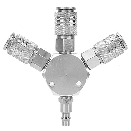 Acoplador Neumático Manifold Manguito de Aire de 3 Maneras Adaptador Splitter 1/4 '' F-NPT para Combustible Aire Agua Aceite