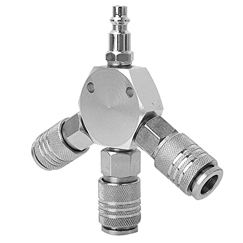 Acoplador Neumático Manifold Manguito de Aire de 3 Maneras Adaptador Splitter 1/4 '' F-NPT para Combustible Aire Agua Aceite