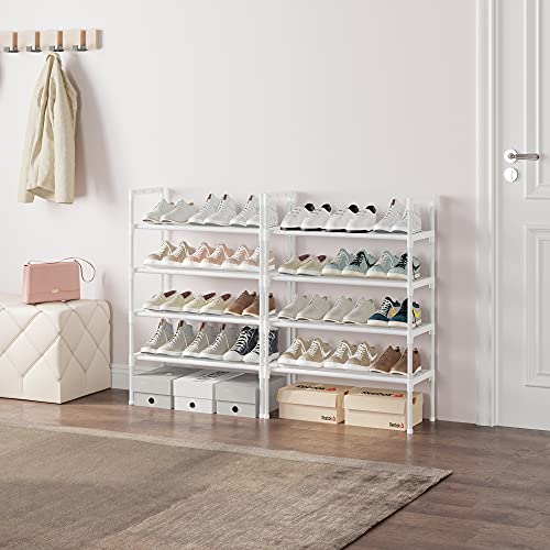 AcornFort® S-526 8 niveles blanco ajustable zapatero organizador estante soporte para 24 pares de zapatos, diseño resistente, ahorro de espacio, fácil de montar