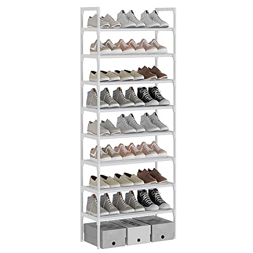 AcornFort® S-526 8 niveles blanco ajustable zapatero organizador estante soporte para 24 pares de zapatos, diseño resistente, ahorro de espacio, fácil de montar